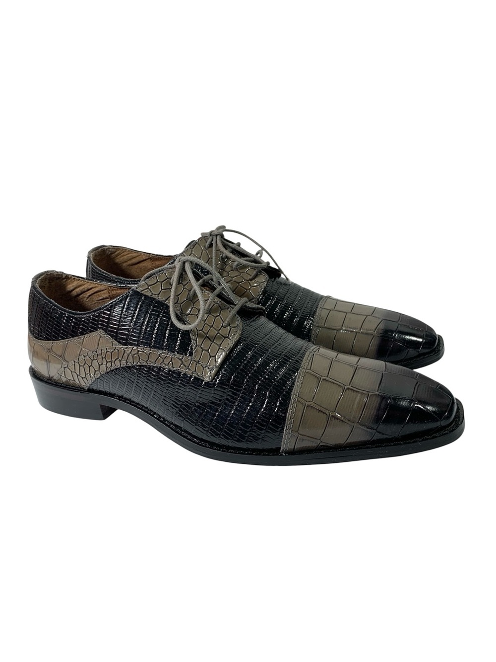 Stacy Adams RedZone Tedesco Cap Toe Oxford Lizard/Croc Print Two-Tone Dress 11 M